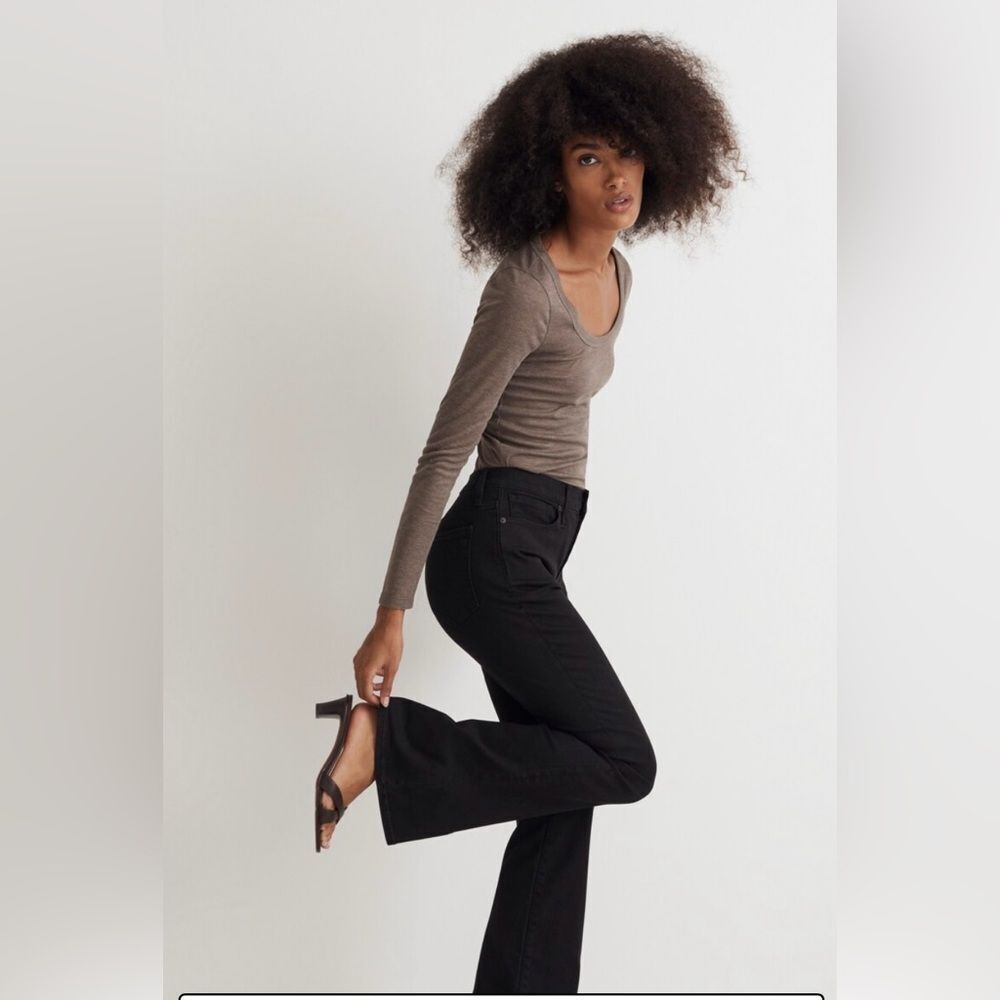 Madewell Skinny Flare Jeans in Black Frost Wash